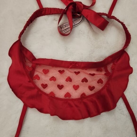 Victoria's Secret Dream Angels Emb. Heart Garter Belt Skirt/Apron *Red* Size M/L - Picture 6 of 7